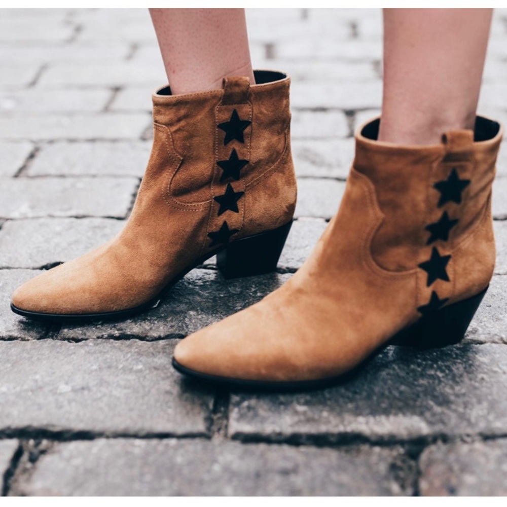 Saint Laurent Rock 40 Stars women’s tan suede ankle boot size IT 35 US 5 - Picture 16 of 16
